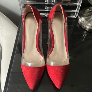 Red PVC heels